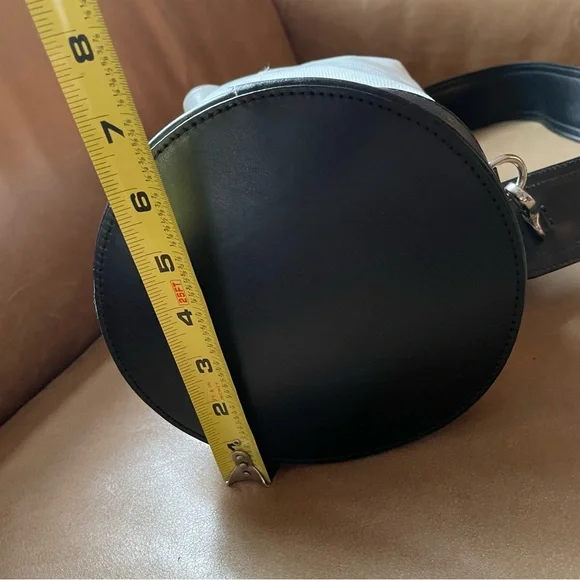 MSGM leather PVC buckle multi shoulder sling bucket backpack buckle white black - Picture 6 of 8